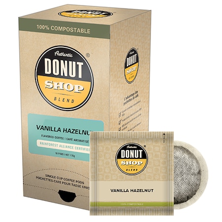 Authentic Donut Shop Blend Vanilla Hazelnut, Soft Coffee Pods, PK96 PK RI8306